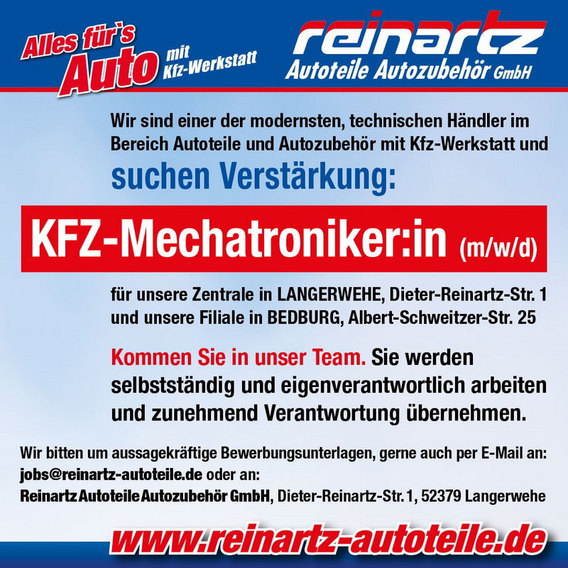 kfz-mechatroniker-m-w-d-in-bedburg - Reinartz Autoteile